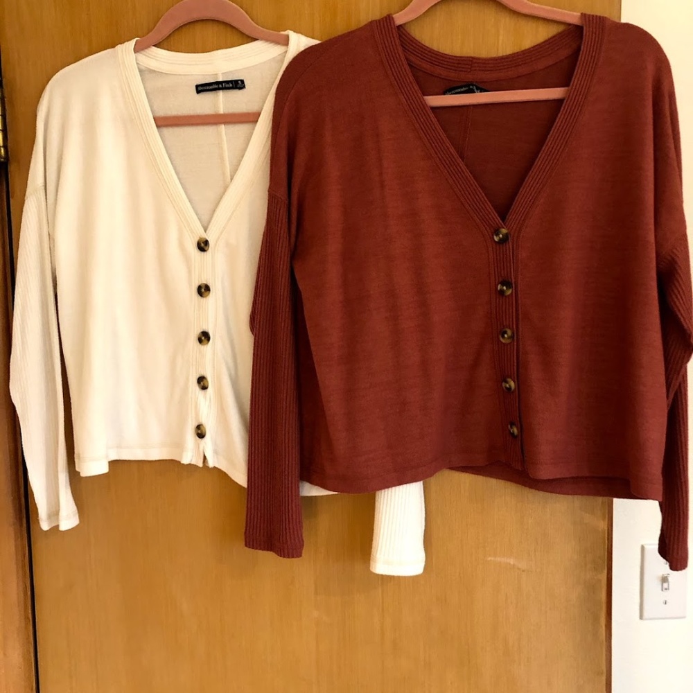 Two Abercrombie Cozy Button Up Tops